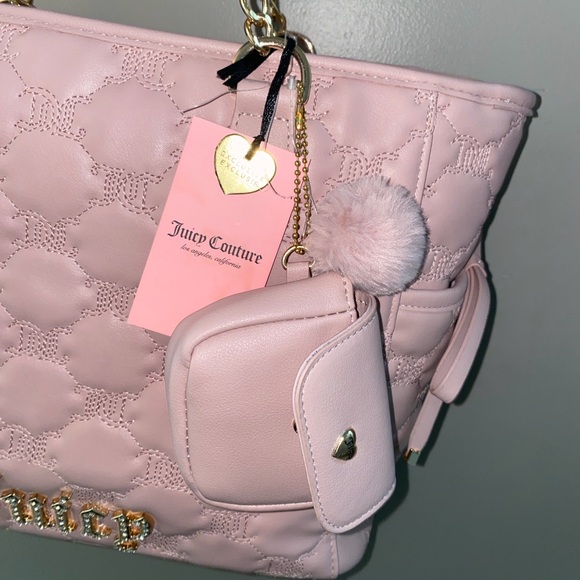Juicy Couture Light Pink Tote with Gold Chain - Picture 3 of 5